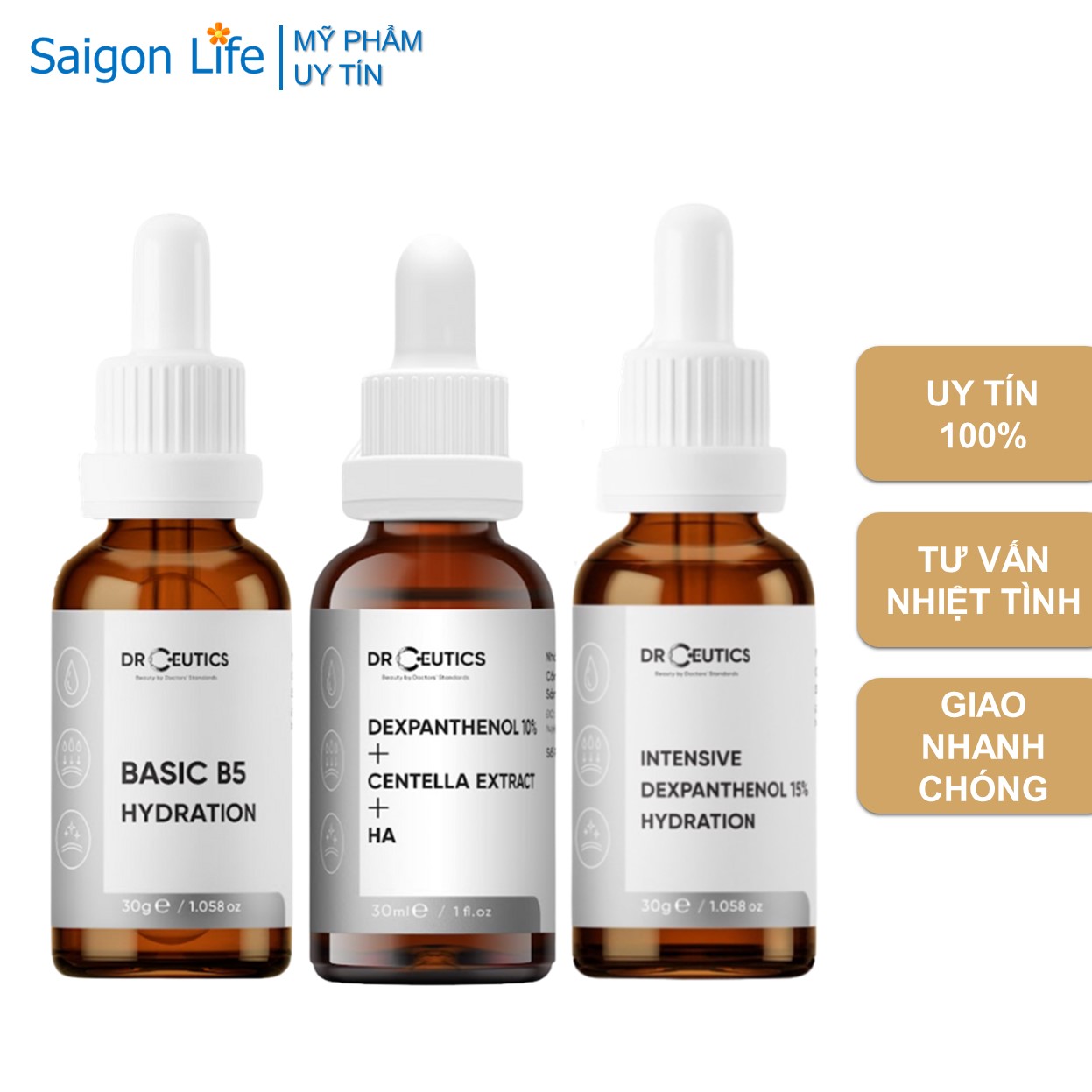 Tinh chất b5 drceutics cho da dầu mụn, phục hồi cho da khô, nhạy cảm, treatment, mờ thâm, sáng da 30g