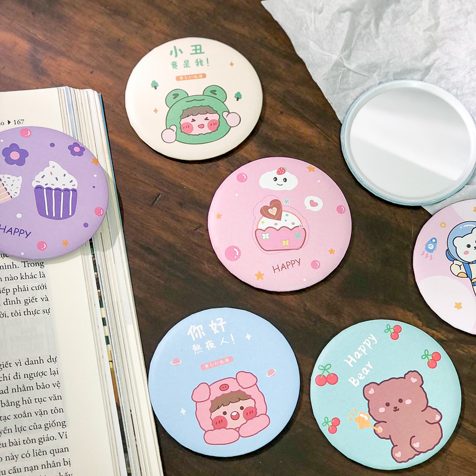 Gương mini cầm tay cute< gương mini bỏ túi dễ thương giá rẻ