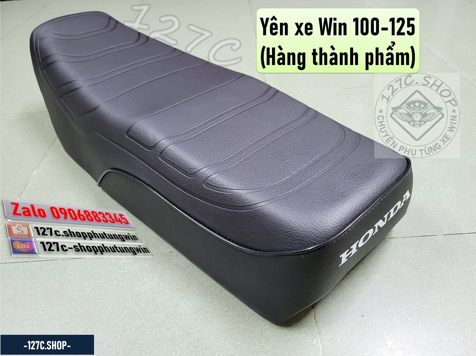 [hcm] yên xe win 100-125 (hàng thành phẩm mút liên á + vỏ yên ép nhiệt 3 lớp)