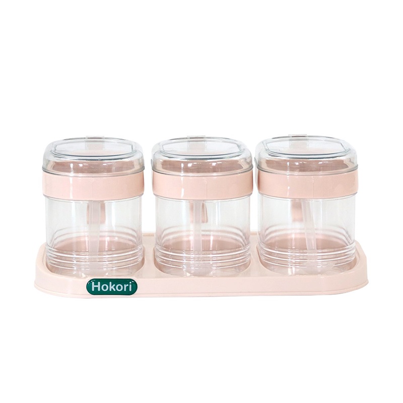 Bộ 3 lọ đựng gia vị hokori