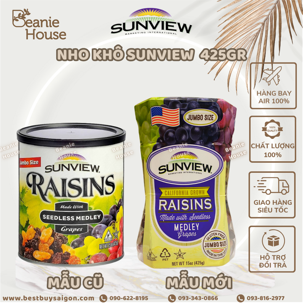Date 05 2025 - New - Sunview California Grown Raisins Jumbo Size seedless