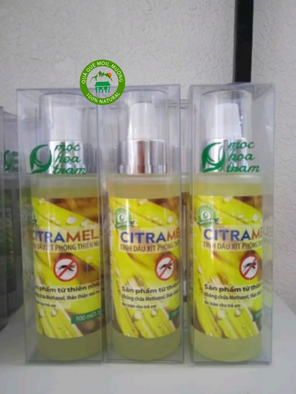 Tinh dầu xịt phòng thiên nhiên citramela mộc hoa tràm long an chai 100ml
