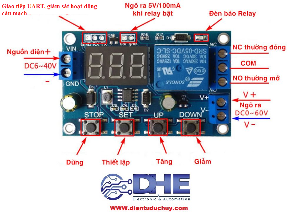 Xy - dj mạch sạc/xả pin 18650, ắc quy, bảo vệ quá áp, thấp áp, điều chỉnh được thời gian sạc, xả