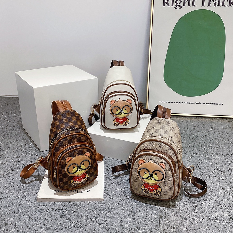 Ba lô mini Bill Bear phong cách cặp đôi phim hoạt hình thời trang dễ thương balo nữ backpack