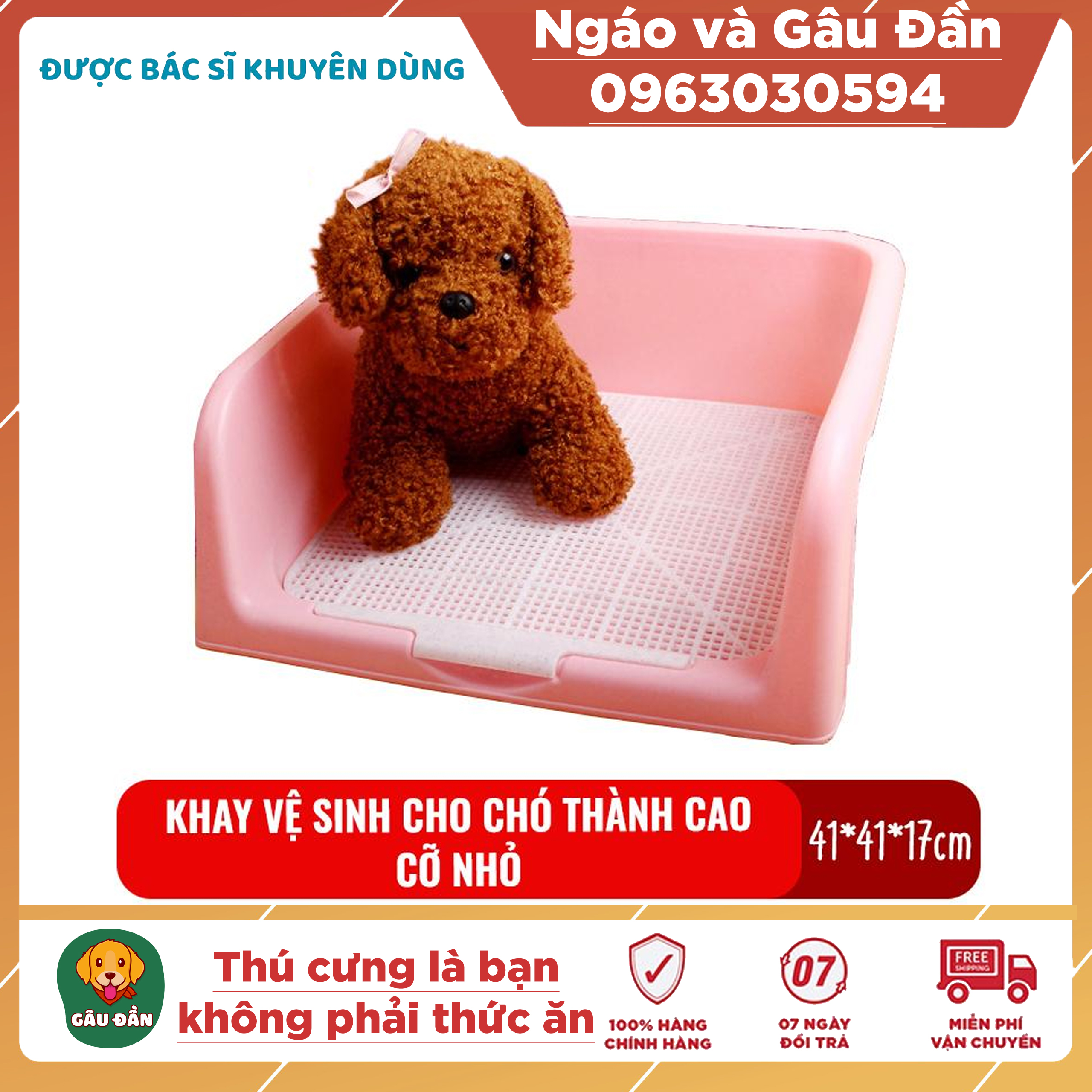 Khay vệ sinh thành cao cho chó đi vệ sinh Ngáo Và Gâu Đần Cỡ nhỏ chất liệu nhựa cao cấp