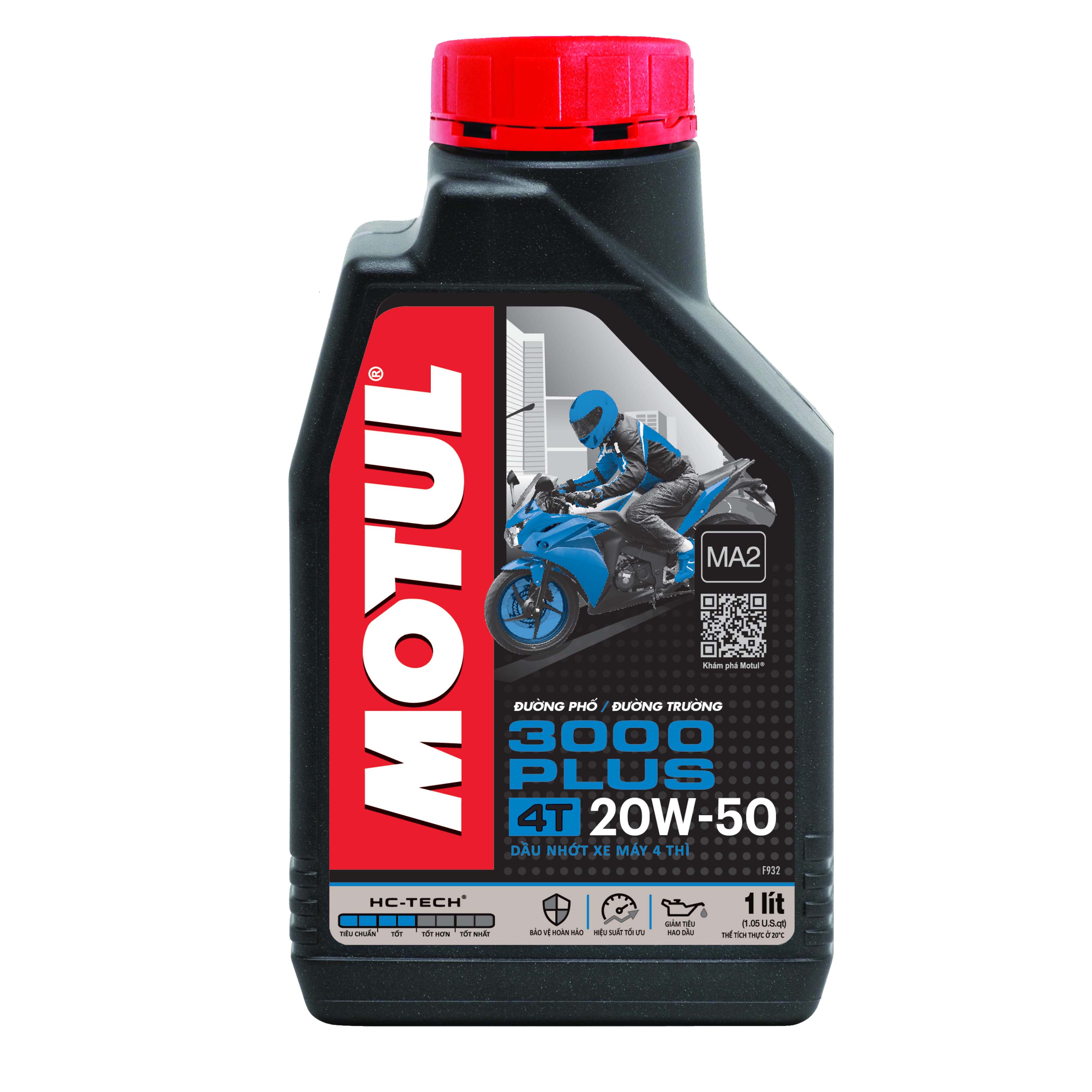 Dầu nhớt MOTUL 3000 PLUS 20W50 1L ( Bán Tổng Hợp ) SJ MA2 dành cho xe số - dầu nhớt Motul chính hãng