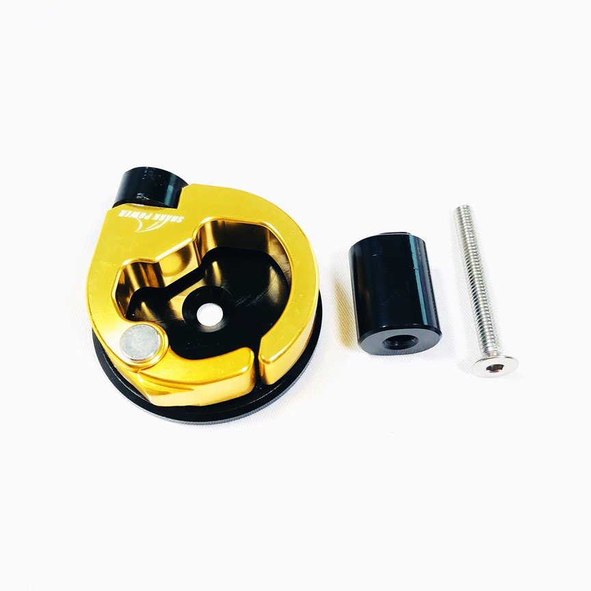 Móc treo đồ CNC Rizoma SH Vario Click vàng Greennetworks chất liệu nhôm CNC nguyên khối vững chắc và mang tính thẩm mỹ cao