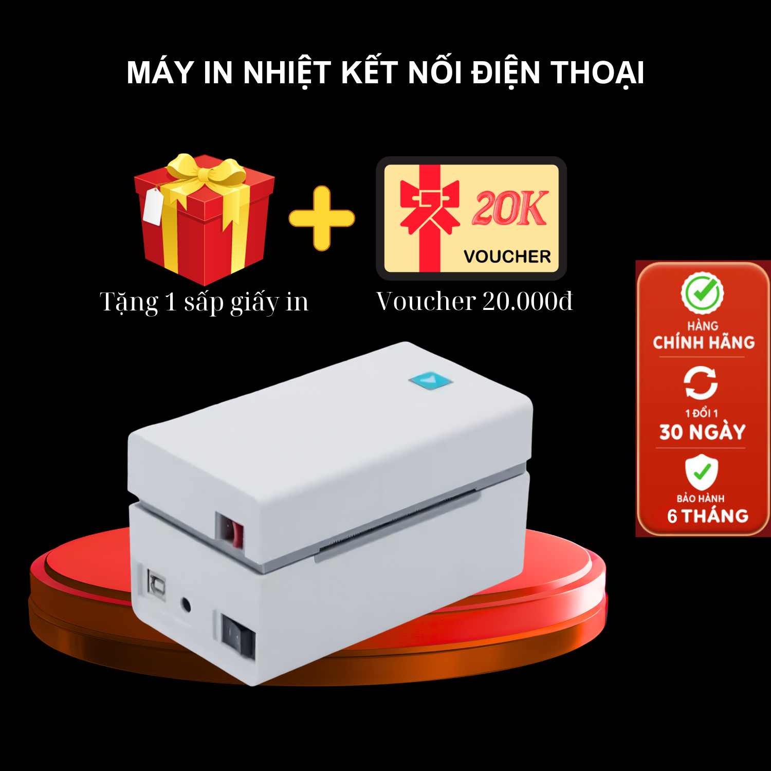 Máy in nhiệt A7 in đơn hàng kết nối điện thoại bluetooth