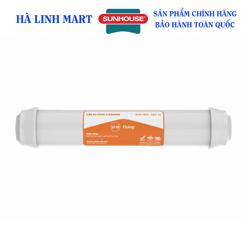 Lõi lọc nước số 9 Sunhouse SHA-WFCAR - Lõi tạo vị Carbon - Chức năng hấp thụ mùi, tạo vị ngọt mát tự nhiên cho nước