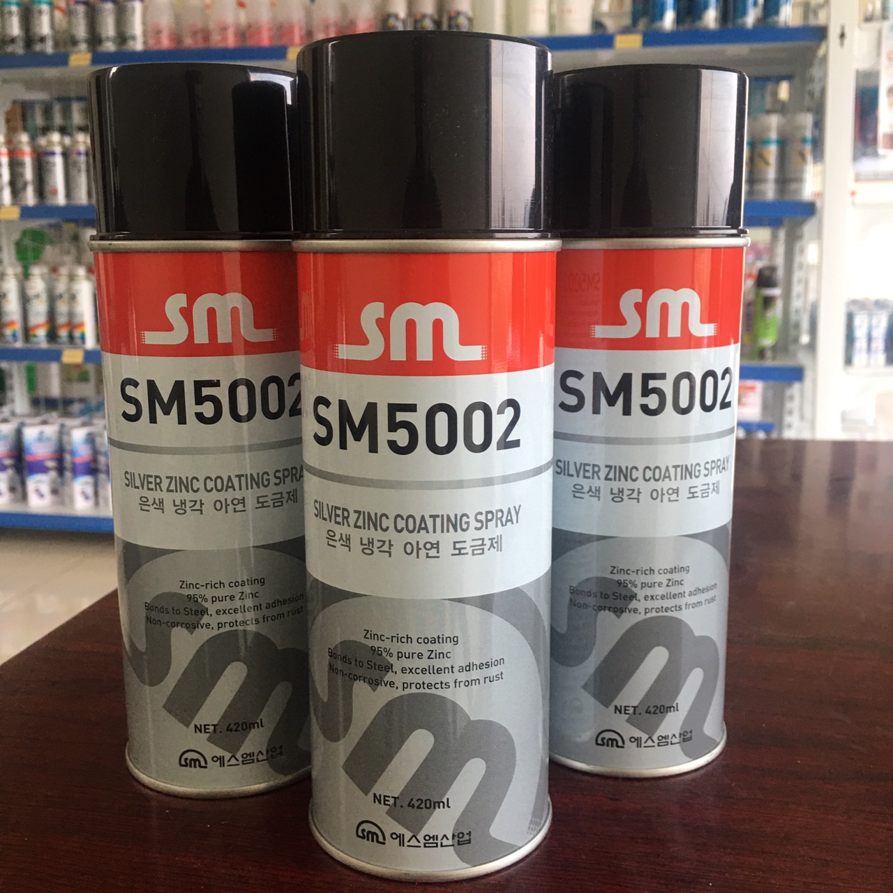 Sơn xịt mạ kẽm SM-5002 420ml Nurichem Hàn Quốc - SM5002 420ml