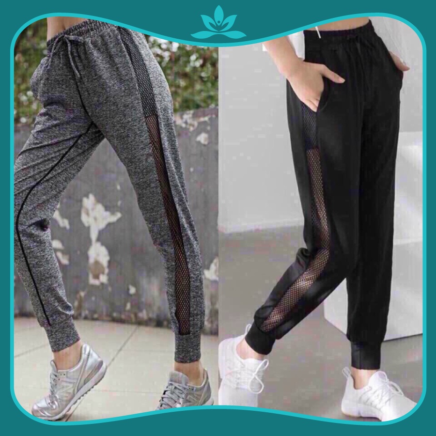 Quần Jogger Pha Lưới tập yoga, Aerobic, Gym, Zumba, Dance Sport