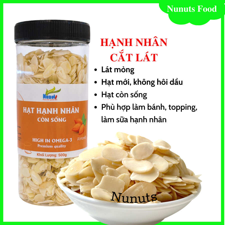 Hạt hạnh nhân cắt lát ( hạt sống/ sấy giòn) Mỹ  shop Thúy Anh