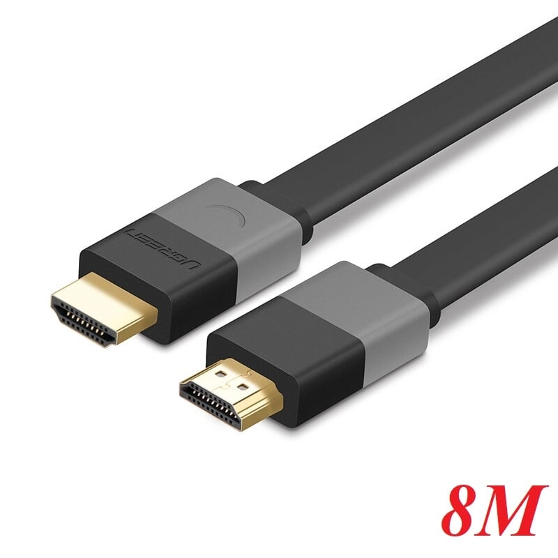 Ugreen 30113 8m màu đen cáp tín hiệu hdmi vỏ nhựa pvc cao cấp cáp dẹt hd120