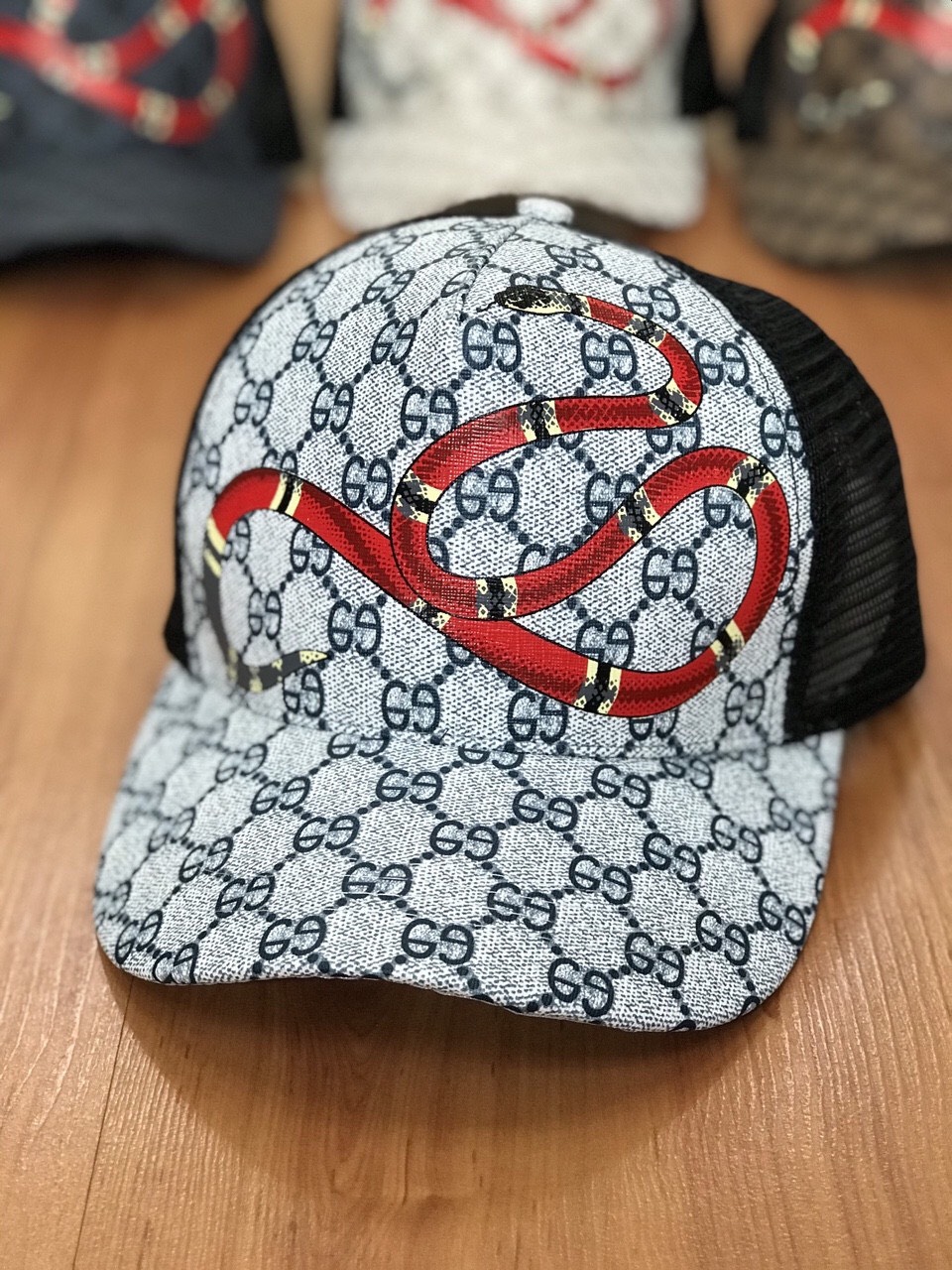 Nón kết thêu con rắn, nón lưỡi trai phối lưới đẹp, mũ kết da phối lưới siêu xịn