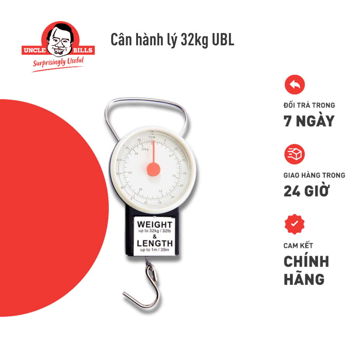 Cân hành lý 32 kg Uncle Bills RG0109