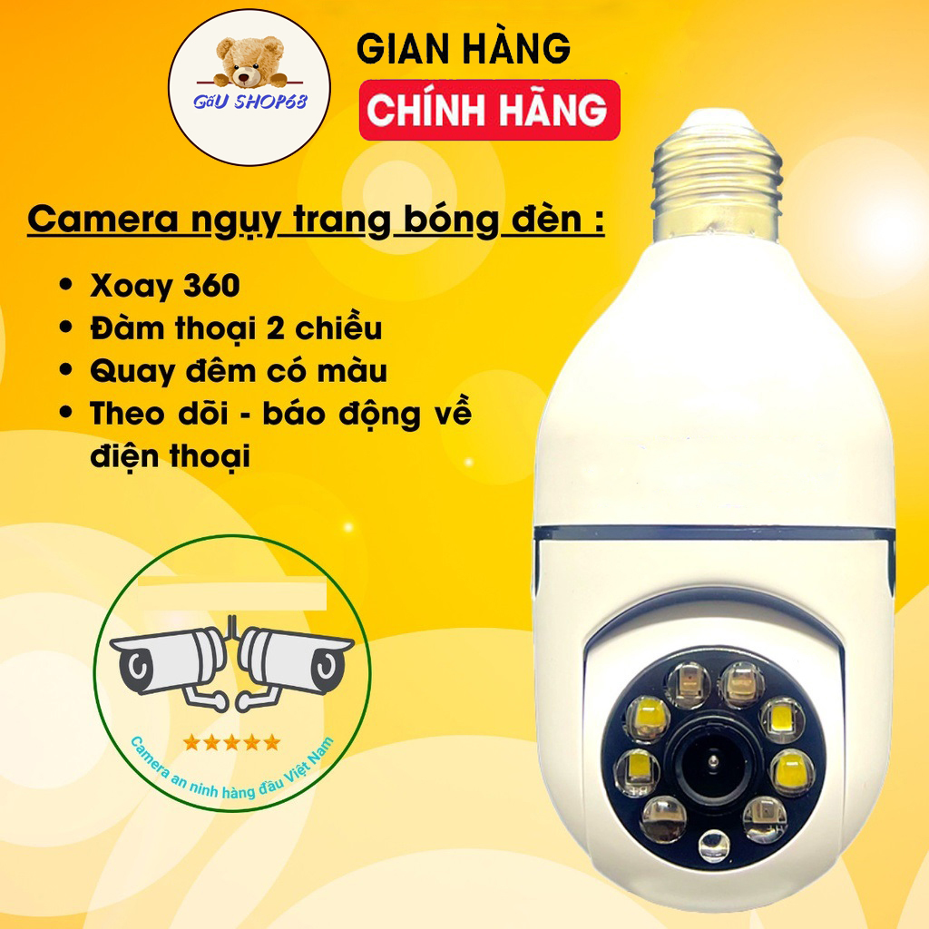 Camera wifi bóng đèn kết nối điện thoại từ xa ở bất cứ đâu-camera yoose-camera bóng đèn-camera mini-camera giấu kín