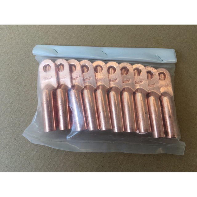 10 cái cos đồng đỏ 25mm2 dùng cho dây 1x25 m25