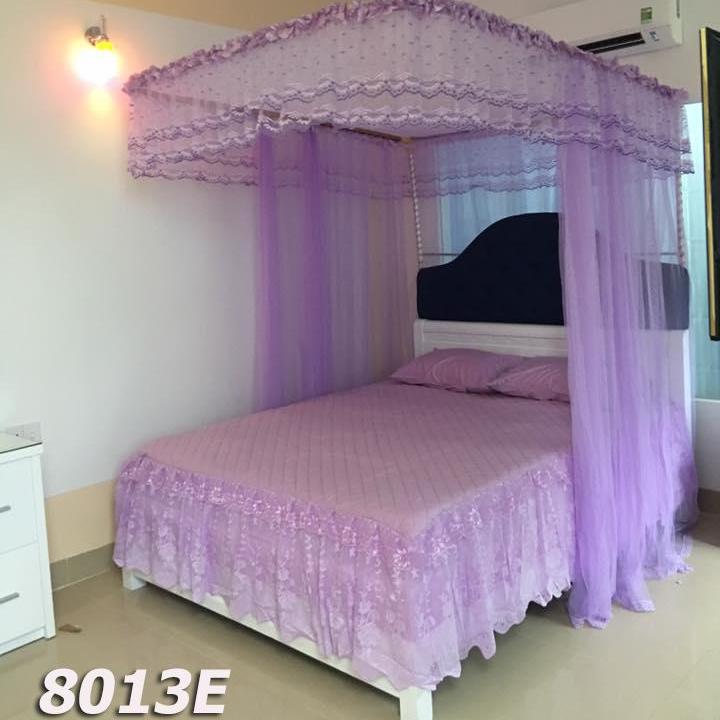 [HCM]Màn khung (mùng)  cao cấp không khoan tường  màu tím kích thước 1.5*2m