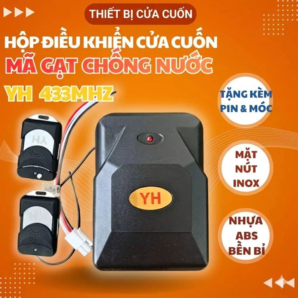 Hộp điều khiển cửa cuốn YH tần số 433Mhz Mã gạt Full bộ kèm tay khiển - Smart key điều khiên thông minh