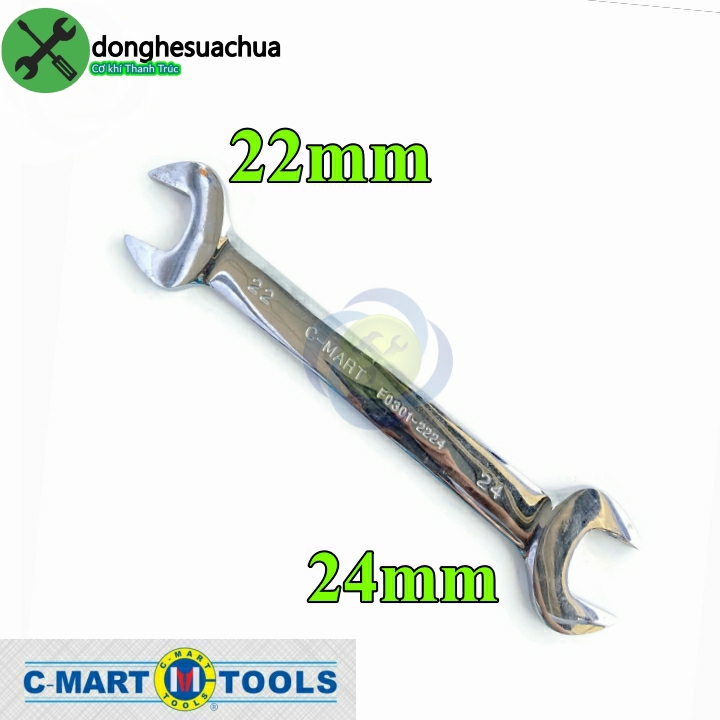 Cờ lê hai đầu miệng 22mm và 24mm c-mart f0301-2224