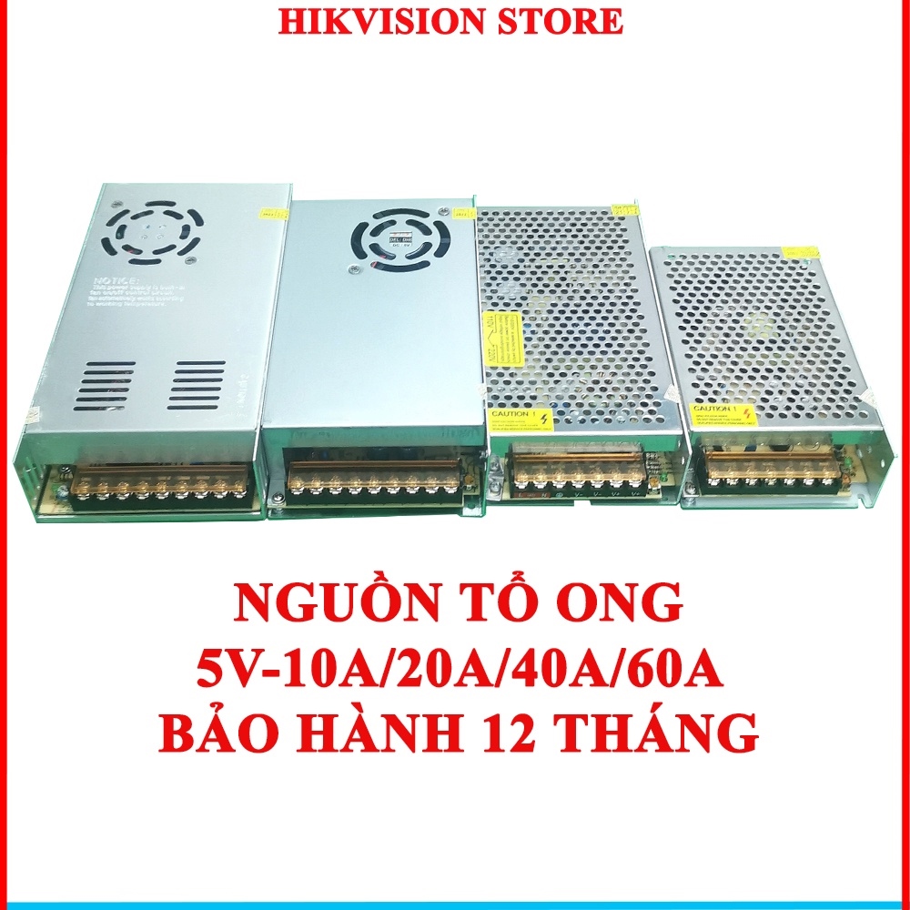 ﹍◐✖ Nguồn tổ ong 5V 60A/40A/20A/10A dùng cho đèn Led Camera giám sát... bảo hành 12 tháng
