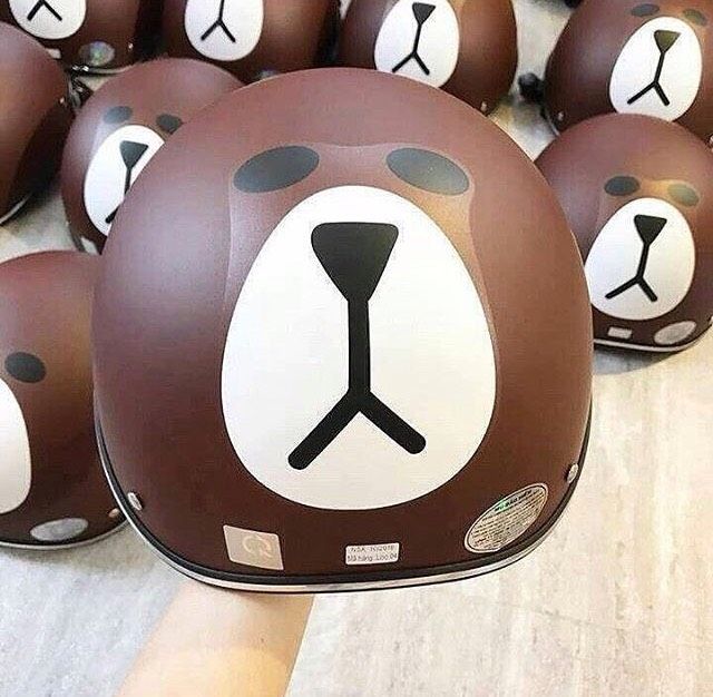 [HCM]Nón bảo hiểm gấu brown Nón bảo hiểm hình cute cá tính