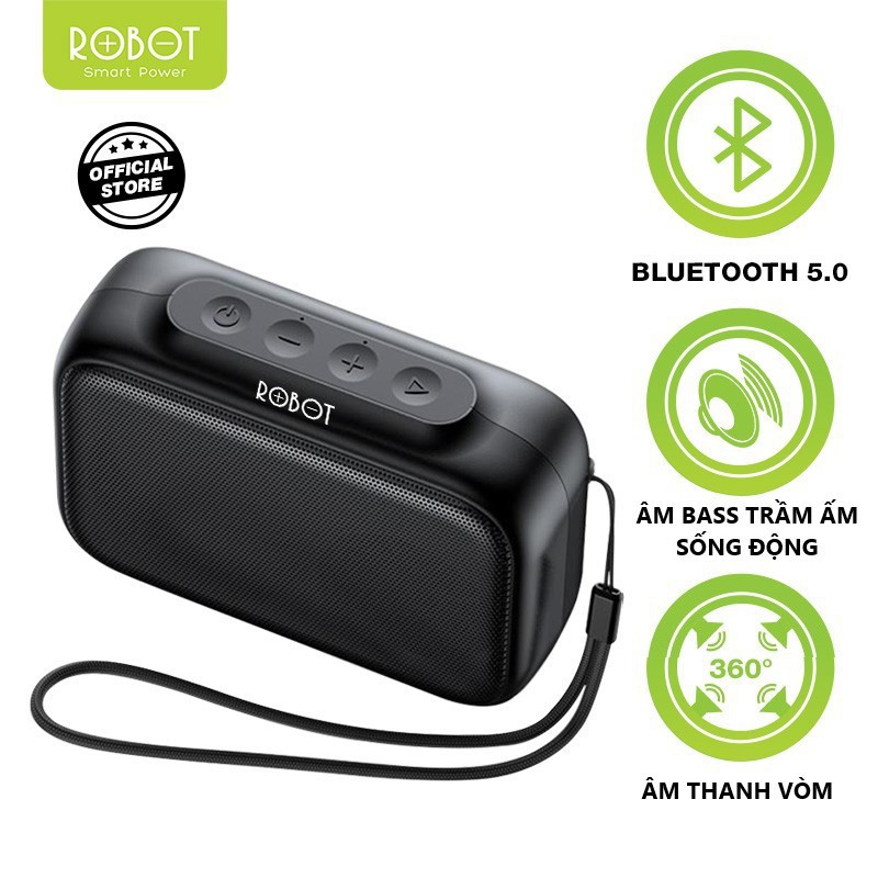 Loa bluetooth mini 5.0 robot rb100 hỗ trợ thẻ micro sd & usb - bảo hành 1 đổi 1 chính hãng