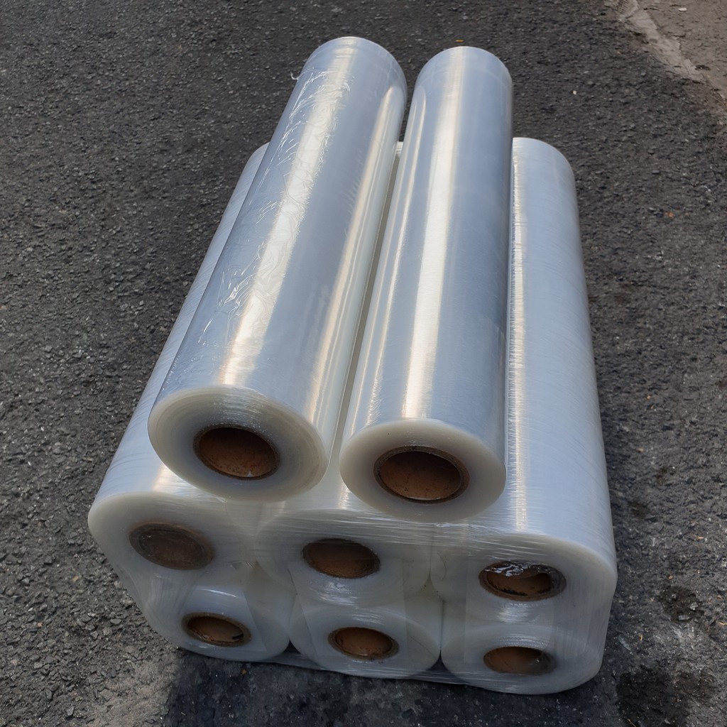 Màng co pe khổ 50cm quấn hàng hóa giá rẻ loại 3/4/5 kg