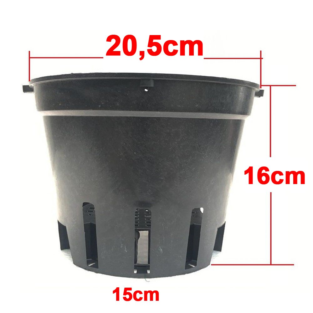 50 chậu nhựa đen trồng lan phi 21 bền, dẻo, có khe treo chậu-77320