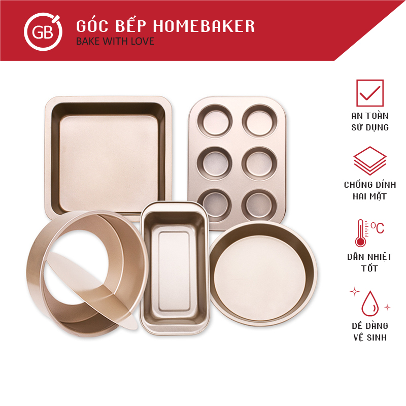 Combo 5 khuôn nướng chống dính gbbm243