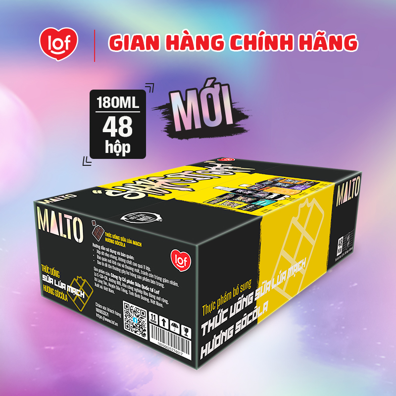 Sữa lúa mạch MALTO Shake It Off hương sôcôla thùng 48 hộp x 180ml