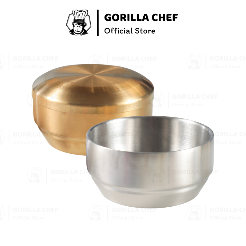  Chén bát inox 304 2 lớp kiểu Hàn Quốc GORILLA CHEF có nắp đậy đảm bảo an toàn cho sức khỏe 