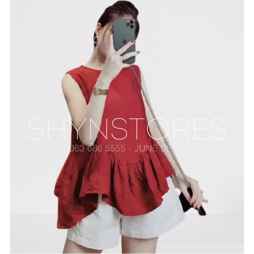 Set áo babydoll Shynstores - sét áo sát nách đuôi bèo quần sooc đũi cạp chun siêu hót có bán rời