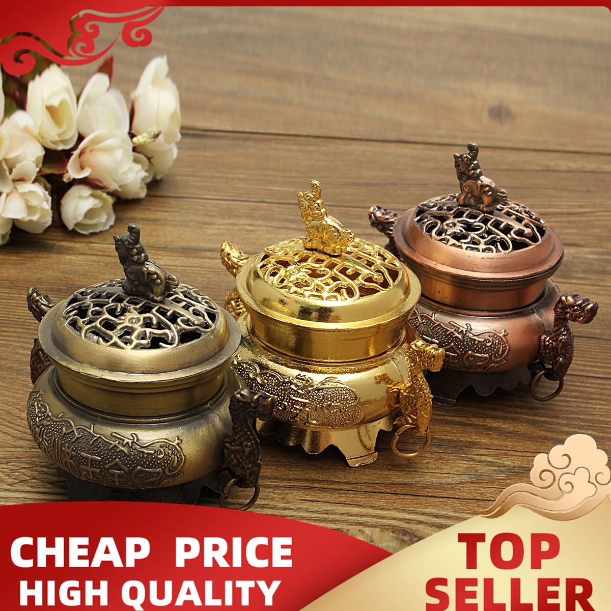 Trầm Hương [Dụng Cụ Đốt Trầm Hương] Lư Đốt Trầm Hai Rồng Cao Cấp - Tặng Kèm Nụ Trầm