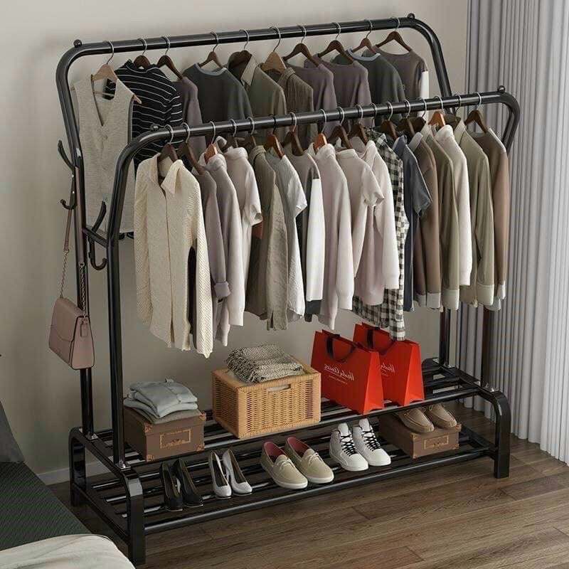 Kệ Treo Quần Áo Bằng Sắt Giá Treo Quần Áo Kim Loại Chắc Chắn Tiện Lợi