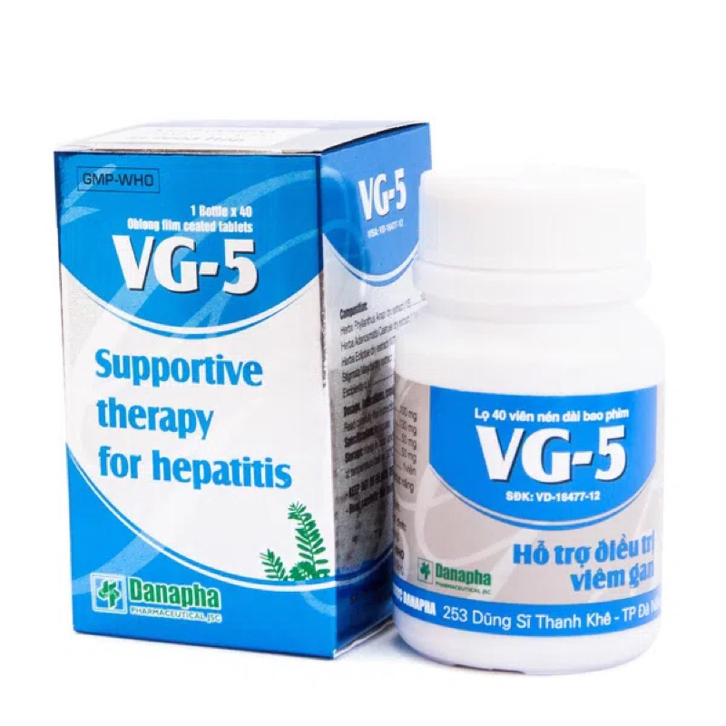 (NEW ARRIVAL) VG5 LỌ 40 VIÊN thải độc gan DIỆP HẠ CHÂU  VG 5