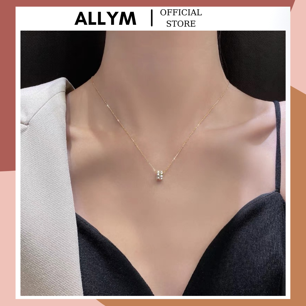 Dây chuyền, vòng cổ bánh xe tròn đính đá thời trang ALLYM.Accessories
