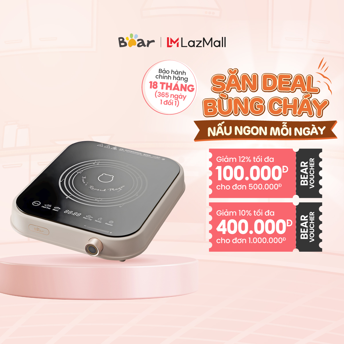 Bếp điện từ Bear DCL-A22Q5 - Hàng Chính Hãng - Bảo Hành 18 Tháng