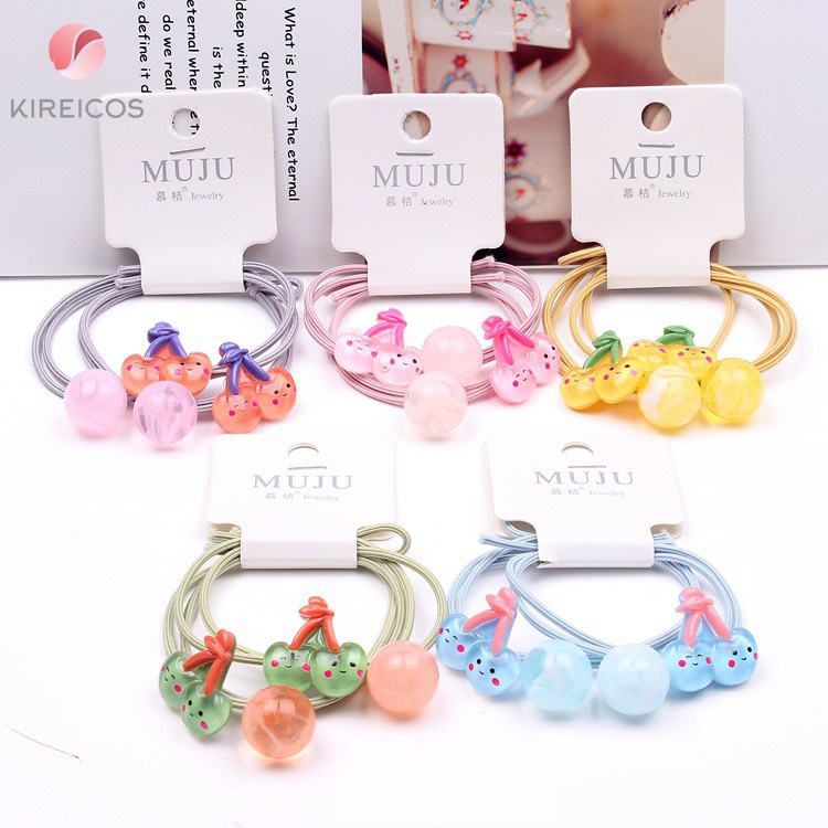 [HCM]Set 2 Sợi Dây Cột Cột Tóc Cho Bé Hình Trái Cây B301 - kireicos