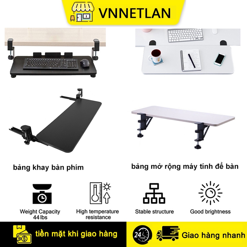 Khay bàn phím Thiết kế công thái học Giá đỡ bàn phím có thể điều chỉnh chiều cao Không cần khoan trên Bộ mở rộng bàn
