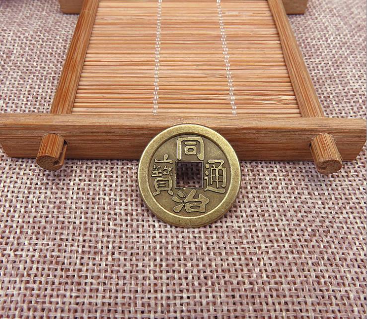 Bộ 10 đồng tiền xu cổ phong thủy bằng đồng-Bỏ ví chiêu tài lộc- May mắn