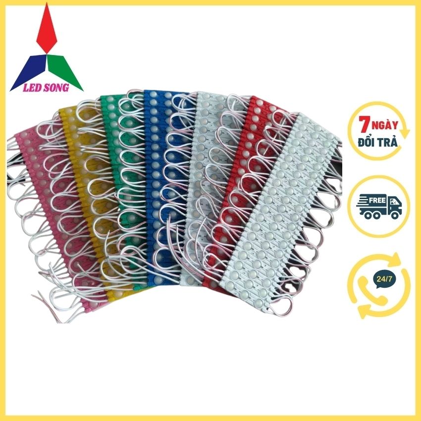 Led Hắt 3 Bóng 12v Mắt Lồi Siêu Sáng Led Song Chống Nước Vỉ 20 Thanh