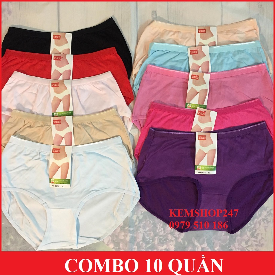 Combo 10 quần lót nữ cotton big size 45-75kg(ảnh thật)