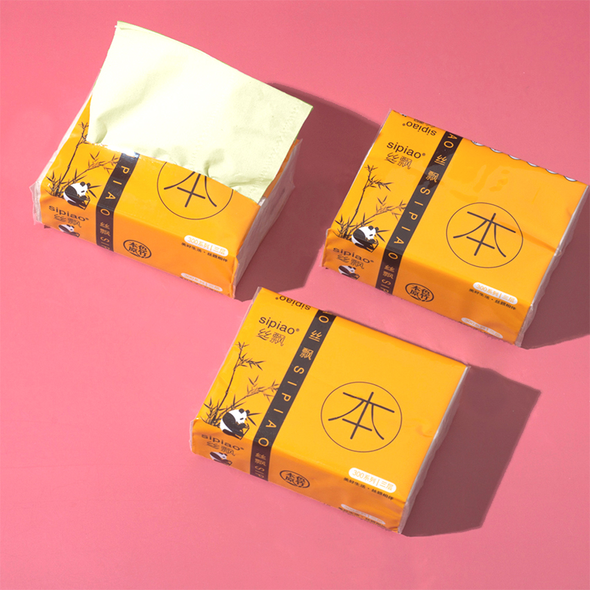 [HCM]Khăn giấy gấu trúc Sipiao chính hãng làm bột nặn hoa chuyên dụng (Gói 300 tờ)