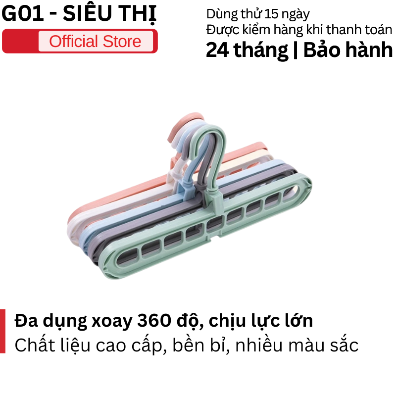 Móc Treo Quần Áo Đa Năng 9 Lỗ Gọn Gàng – Tiết Kiệm Diện Tích, Thiết Kế Thông Minh
