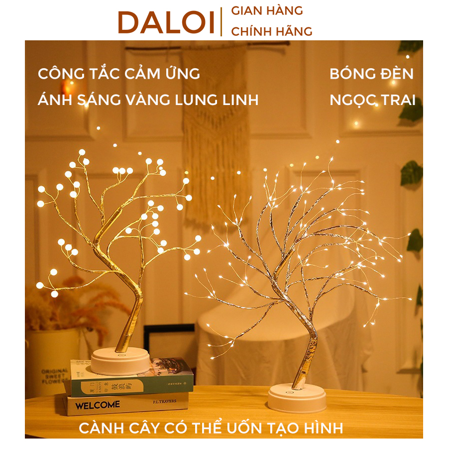 Đèn ngủ để bàn, đèn LED trang trí hình cây decor bàn làm việc hoặc phòng ngủ DALOI STORE