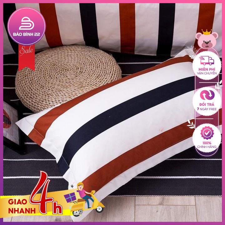 1 áo gối cotton nhung size 40x60cm, chất vải mịn mát chống xù lông, bền bỉ theo thời gian - Bảo Bình 22 - ao goi cotton - vỏ gối cotton - vo goi
