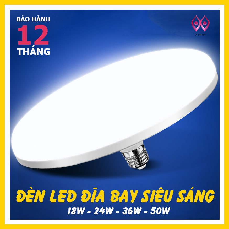 Bóng đèn Led UFO- A minh tiết kiệm điện siêu sáng  (18W24W36W50w)  ánh sáng trắng