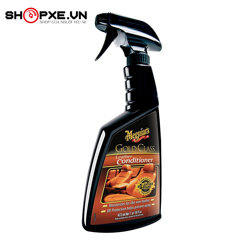 Dung dịch vệ sinh ghế da, nhựa Vinyl nội thất ô tô, xe hơi - Meguiar's Gold Class - Leather & Vinyl Cleaner - G18516, 473ml