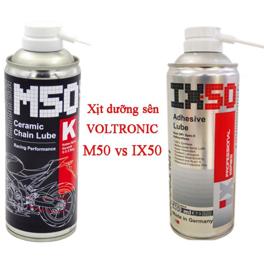 Dưỡng Sên Voltronic M50-K Ceramic Chain Lube, chai xịt dưỡng sên M50 bôi trơn sên xích xe máy xin sò
